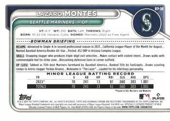 2024 Bowman - Chrome Prospects Speckle Refractors #BCP-110 Lazaro Montes Back