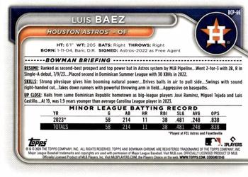2024 Bowman - Chrome Prospects Aqua Shimmer Refractors #BCP-66 Luis Baez Back