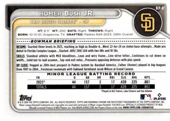 2024 Bowman - Chrome Prospects Aqua Shimmer Refractors #BCP-87 Homer Bush Jr. Back