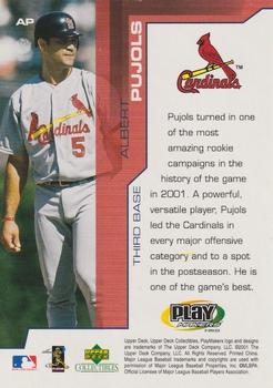 2001 Upper Deck Collectibles MLB PlayMakers Special Edition Albert Pujols #AP Albert Pujols Back