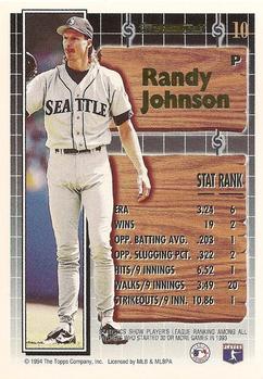1994 Topps - Black Gold #10 Randy Johnson Back