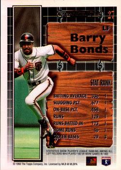 1994 Topps - Black Gold #27 Barry Bonds Back