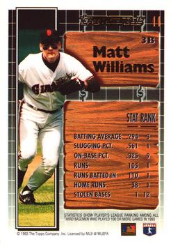 1994 Topps - Black Gold #44 Matt Williams Back