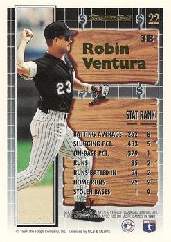 1994 Topps - Black Gold #22 Robin Ventura Back