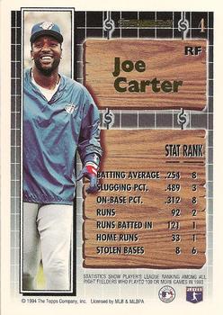 1994 Topps - Black Gold #4 Joe Carter Back