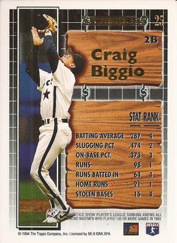1994 Topps - Black Gold #25 Craig Biggio Back