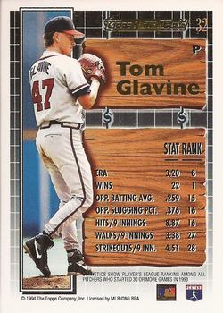 1994 Topps - Black Gold #32 Tom Glavine Back