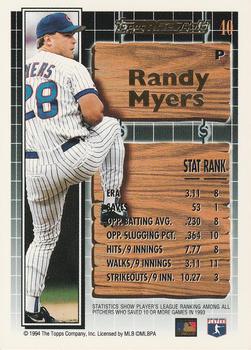 1994 Topps - Black Gold #40 Randy Myers Back