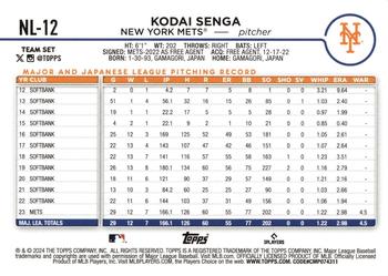 2024 Topps Stars of the National League #NL-12 Kodai Senga Back
