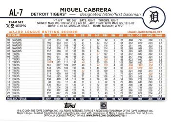 2024 Topps Stars of the American League #AL-7 Miguel Cabrera Back