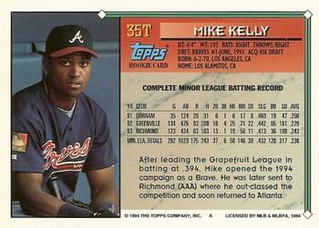 1994 Topps Traded #35T Mike Kelly Back