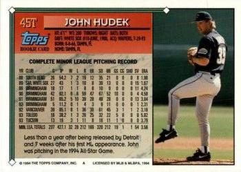 1994 Topps Traded #45T John Hudek Back
