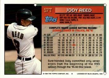 1994 Topps Traded #57T Jody Reed Back