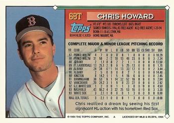 1994 Topps Traded #68T Chris Howard Back
