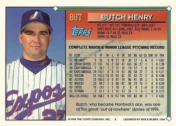 1994 Topps Traded #88T Butch Henry Back