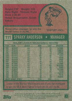 2024 Topps Heritage Mini #111 Sparky Anderson Back