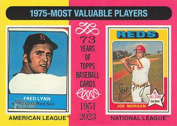 2024 Topps Heritage Mini #194 1975 MVPs (Fred Lynn / Joe Morgan) Front