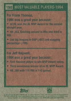 2024 Topps Heritage Mini #198 1994 MVPs (Frank Thomas / Jeff Bagwell) Back