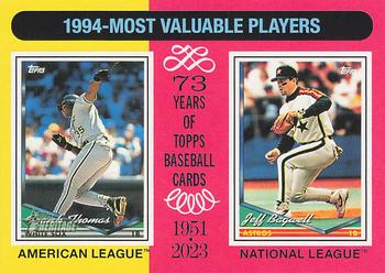 2024 Topps Heritage Mini #198 1994 MVPs (Frank Thomas / Jeff Bagwell) Front