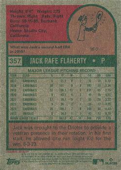 2024 Topps Heritage Mini #357 Jack Flaherty Back