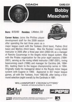 2009 Choice Williamsport Crosscutters #31 Bobby Meacham Back