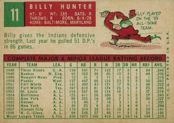 1959 Topps #11 Billy Hunter Back
