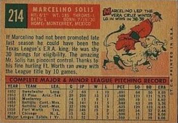 1959 Topps #214 Marcelino Solis Back