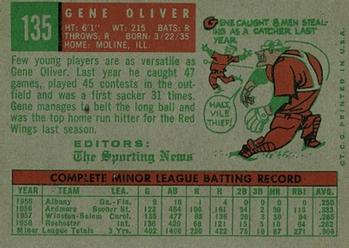 1959 Topps #135 Gene Oliver Back
