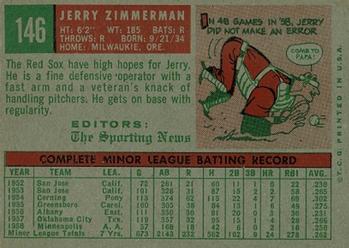 1959 Topps #146 Jerry Zimmerman Back