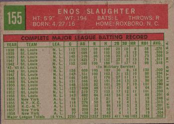 1959 Topps #155 Enos Slaughter Back