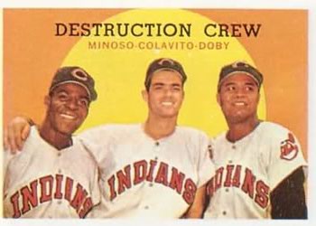 1959 Topps #166 Destruction Crew (Minnie Minoso / Rocky Colavito / Larry Doby) Front