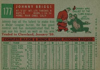 1959 Topps #177 Johnny Briggs Back
