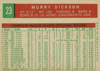 1959 Topps #23 Murry Dickson Back