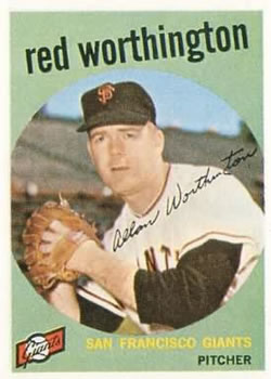 1959 Topps #28 Red Worthington Front
