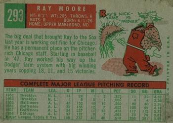1959 Topps #293 Ray Moore Back