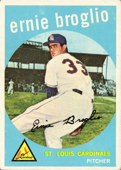 1959 Topps #296 Ernie Broglio Front