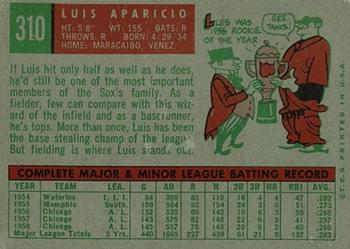 1959 Topps #310 Luis Aparicio Back