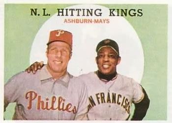 1959 Topps #317 N.L. Hitting Kings (Richie Ashburn / Willie Mays) Front