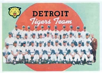 1959 Topps #329 Tigers Team Card / Fifth Series Checklist: 353-429 Front