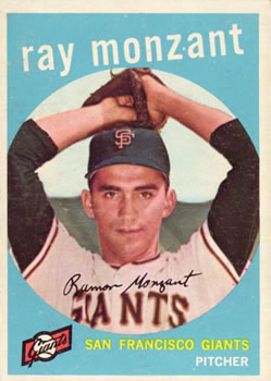 1959 Topps #332 Ray Monzant Front