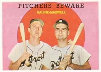 1959 Topps #34 Pitchers Beware (Al Kaline / Charlie Maxwell) Front