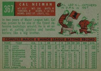 1959 Topps #367 Cal Neeman Back