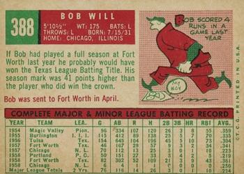 1959 Topps #388 Bob Will Back