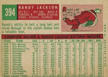 1959 Topps #394 Randy Jackson Back