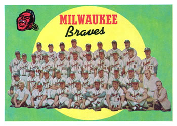 1959 Topps #419 Braves Team Card / Fifth Series Checklist: 353-429 Front