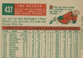 1959 Topps #437 Ike Delock Back