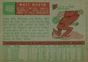 1959 Topps #488 Walt Moryn Back