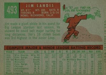1959 Topps #493 Jim Landis Back