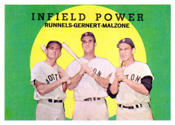 1959 Topps #519 Infield Power (Pete Runnells / Dick Gernert / Frank Malzone) Front
