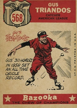 1959 Topps #568 Gus Triandos Back